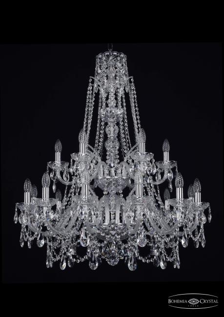 Подвесная хрустальная люстра 1411 Bohemia 1411/12+6/300/XL-99/2d Ni