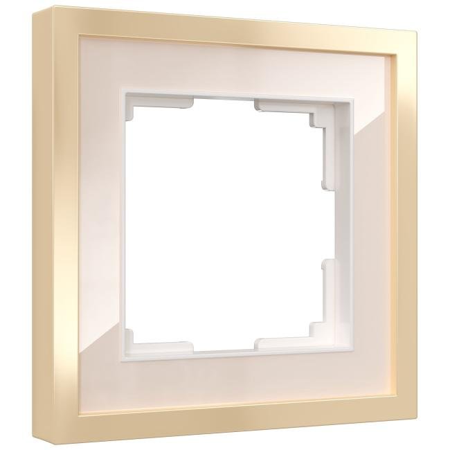 Рамка Werkel W0012851/ Рамка на 1 пост Baguette (айвори/латунь)