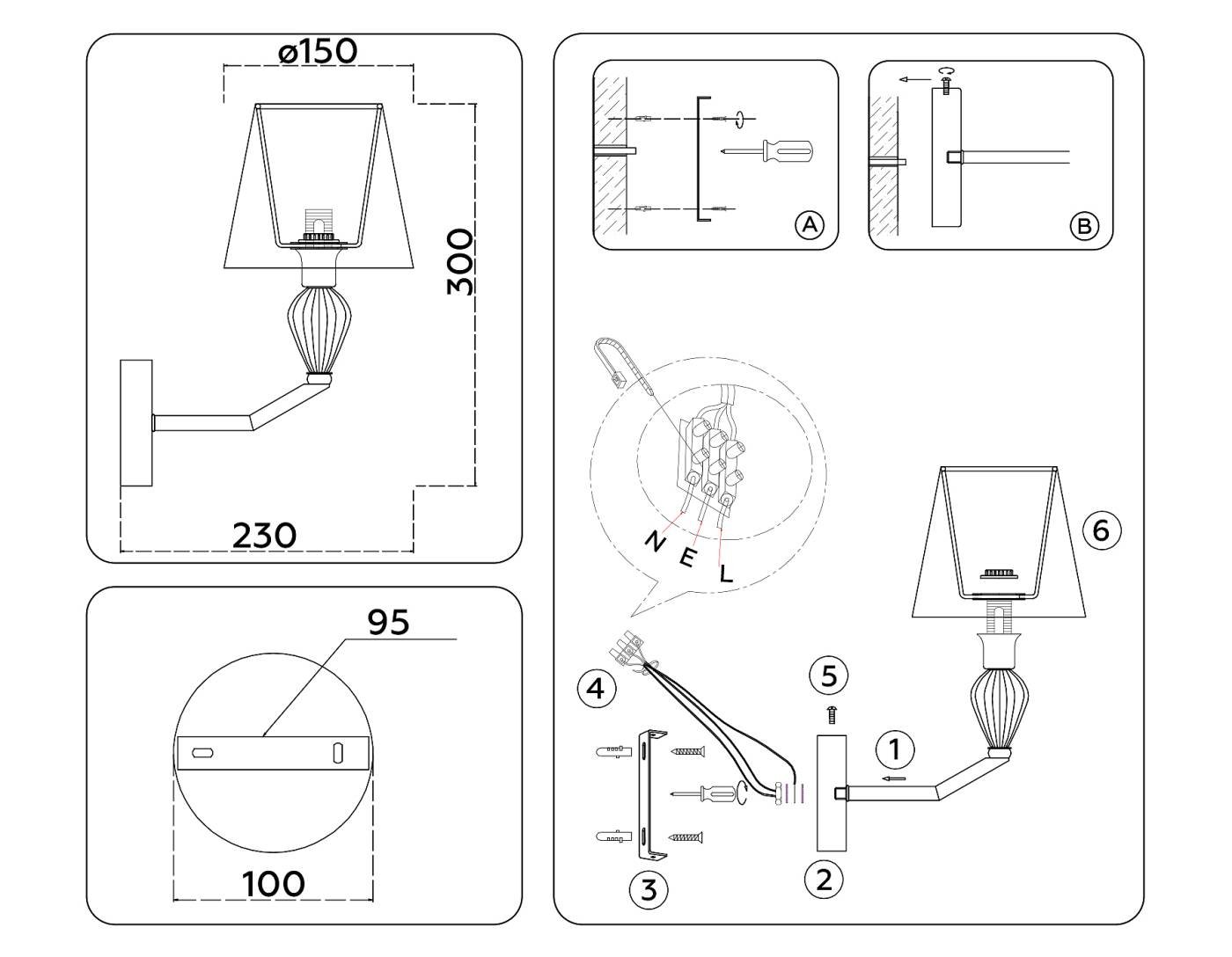 LH75065 Настенное бра Ambrella Ceramo Classic LH75065