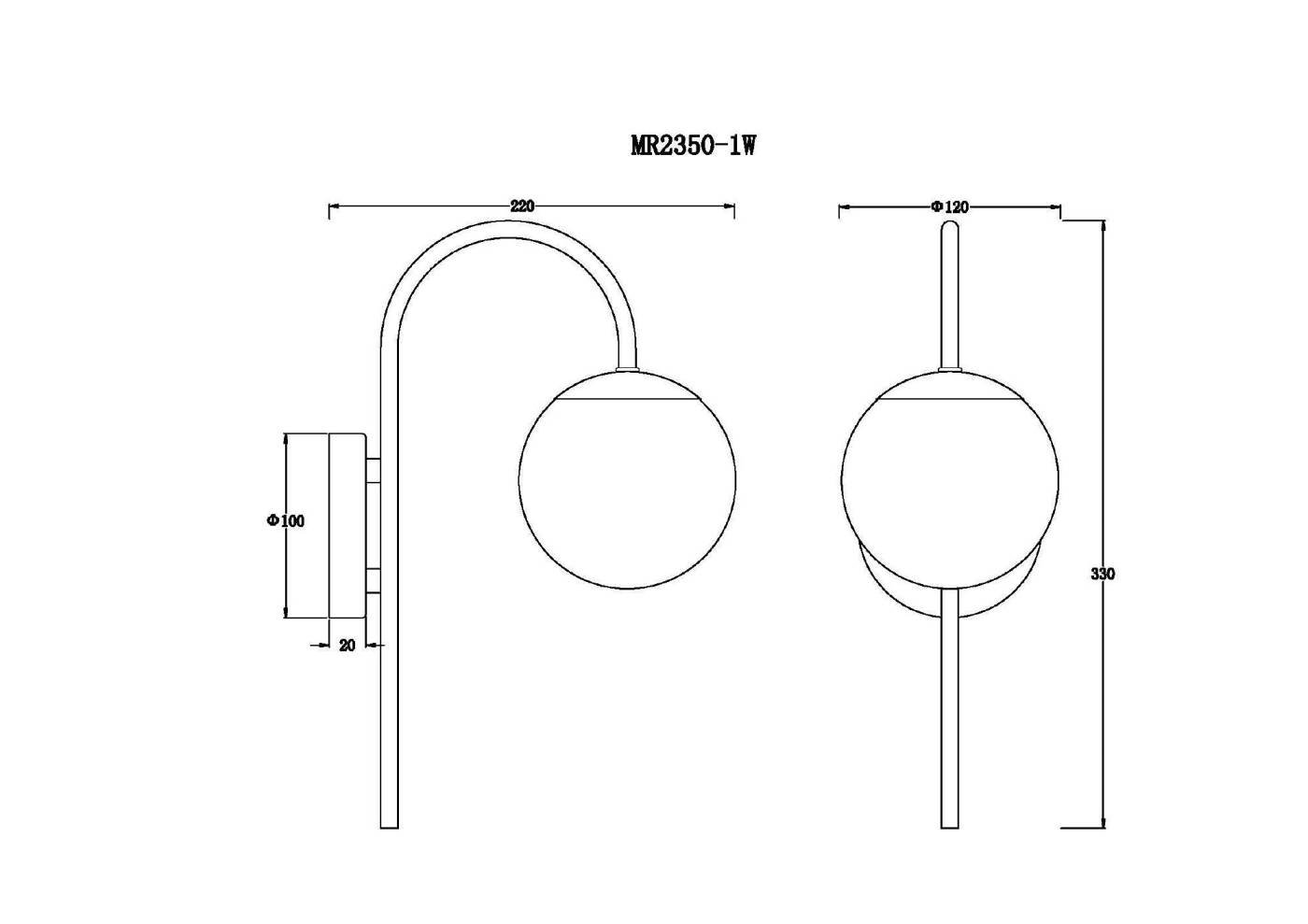 MR2350-1W Настенное бра MyFar Cassia MR2350-1W