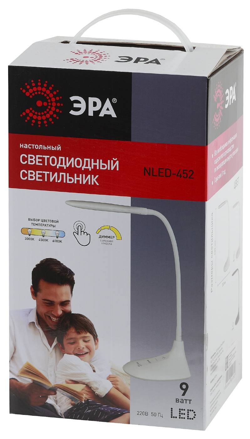 Офисная настольная лампа ЭРА NLED-452-9W-W