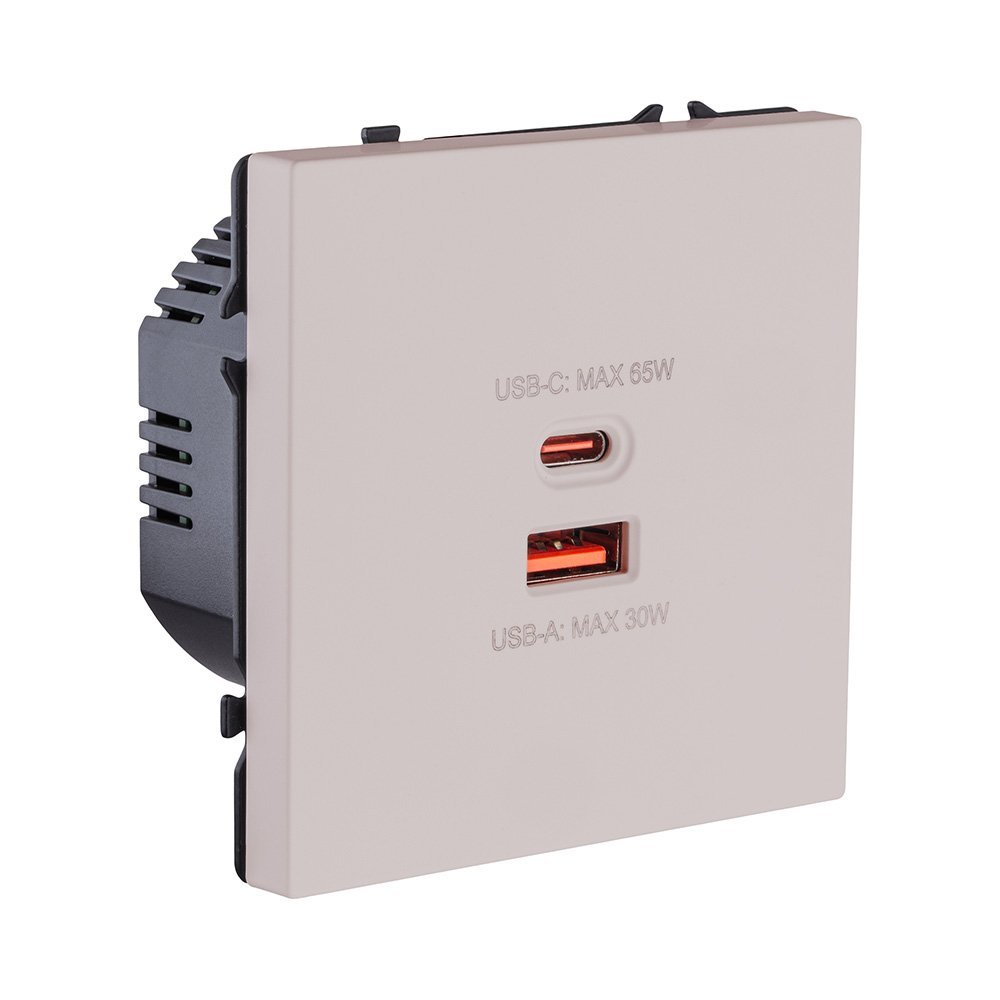 EC-024CM Розетка USB A+C 65W, кашемир матовый Kollinger Eclipse EC-024CM