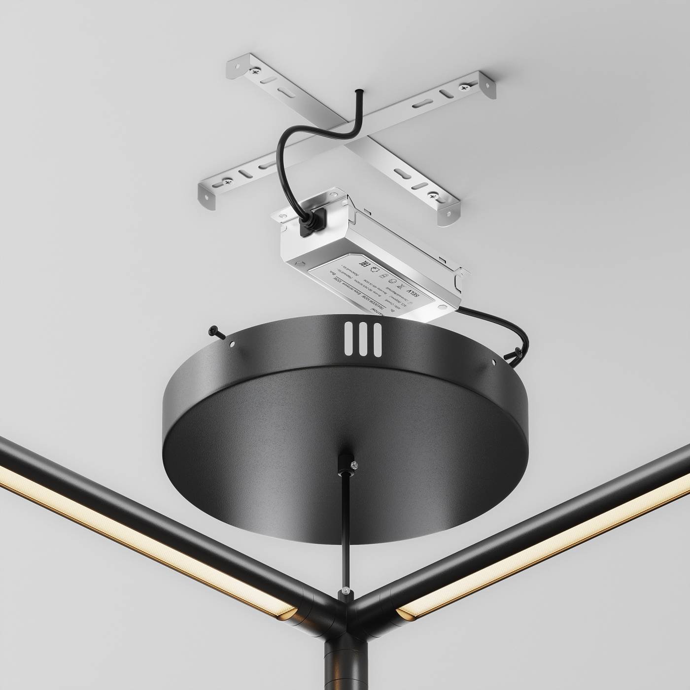 Потолочная чаша для ввода питания с блоком питания системы Shelf Maytoni Accessories for system Shelf CA031B-B