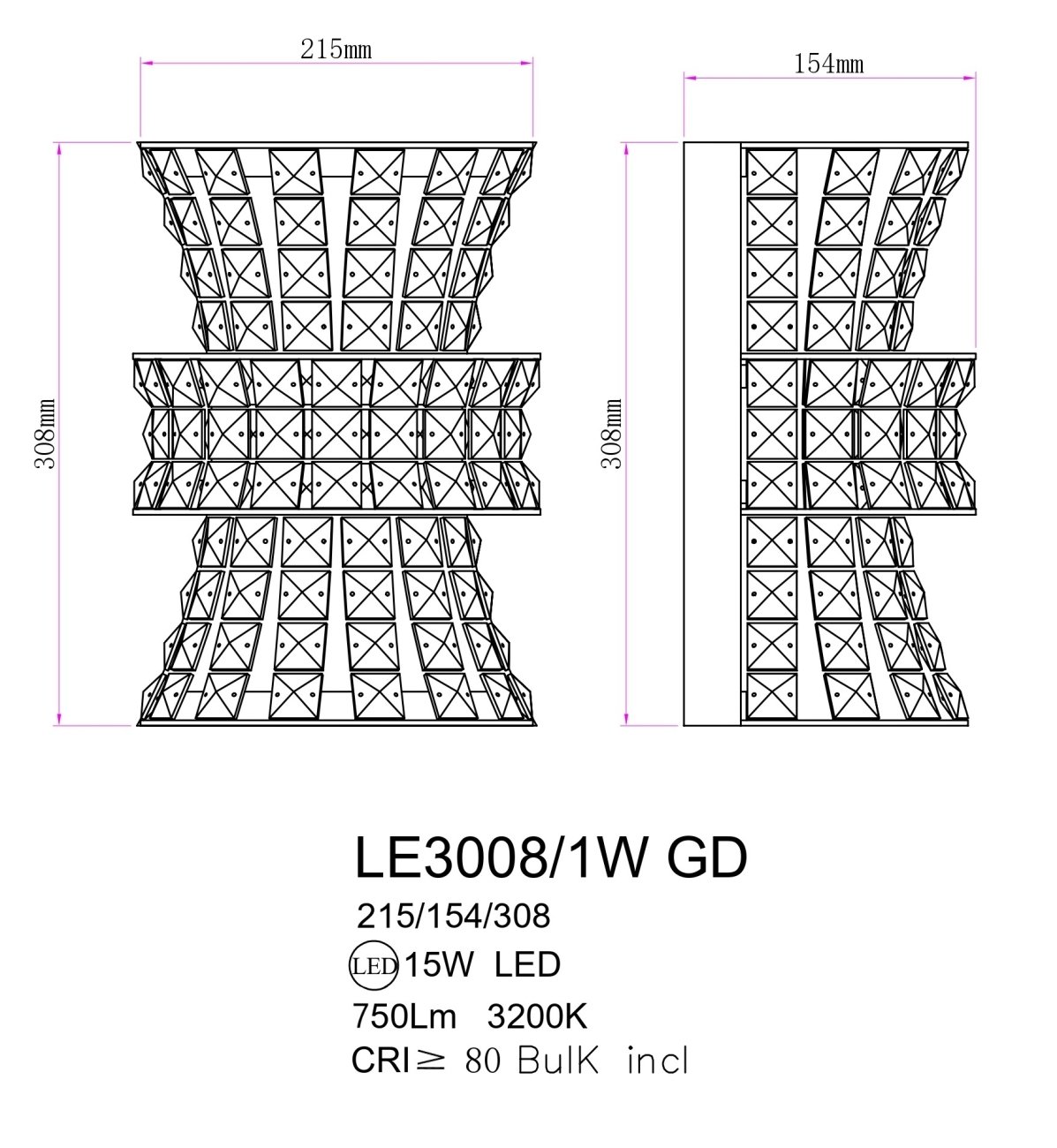 LE3008/1W CH Настенное бра LEON Aurelie LE3008/1W CH