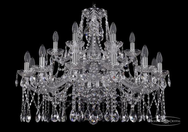 Подвесная хрустальная люстра 1413 Bohemia 1413/12+6/300/2d Ni