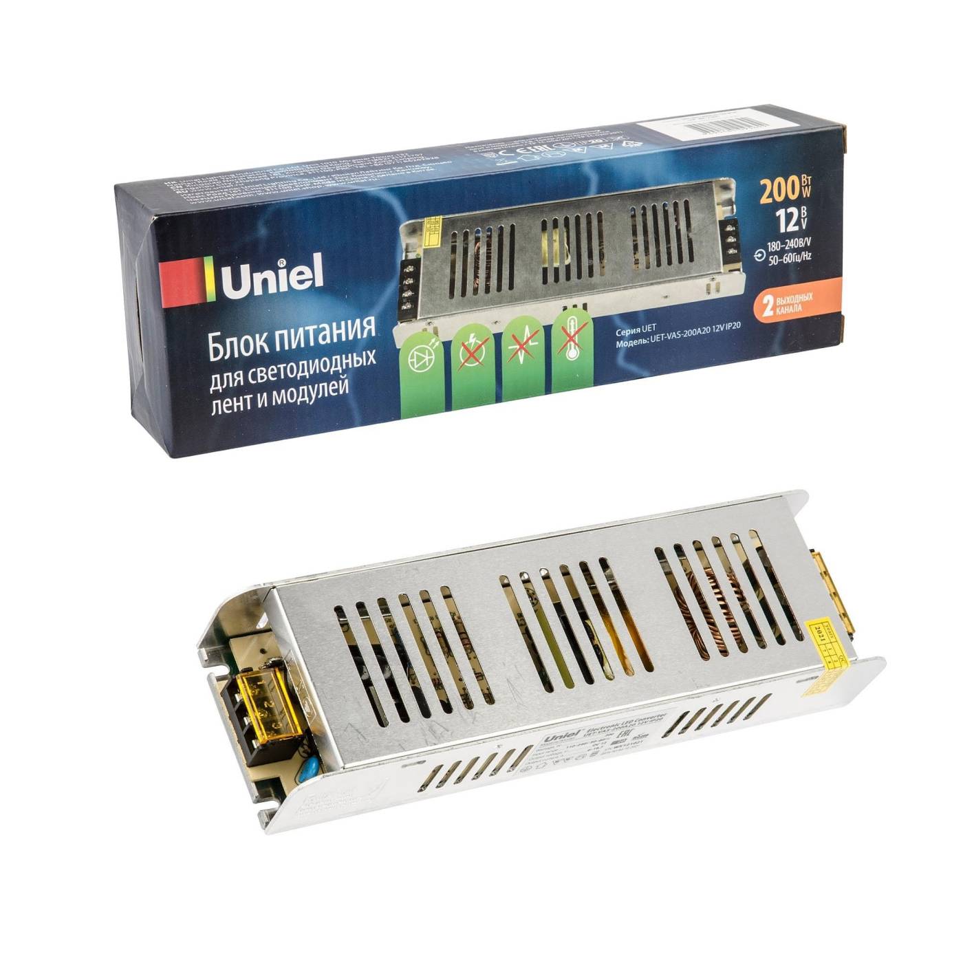 Драйвер для LED ленты Uniel UET-VAS-200A20 12V IP20