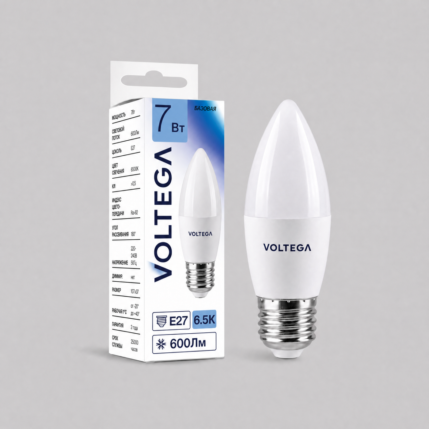 3269 Светодиодная лампочка Candle 7W Voltega 3269