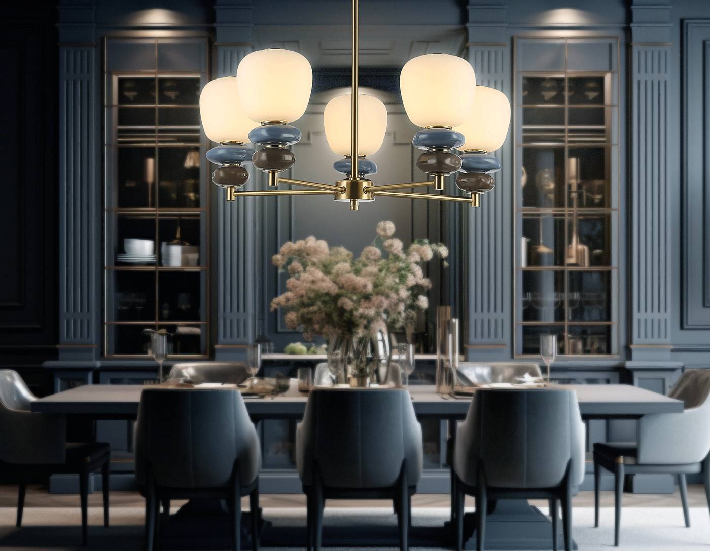 LH53164 Люстра на штанге Ambrella Ceramo Modern LH53164