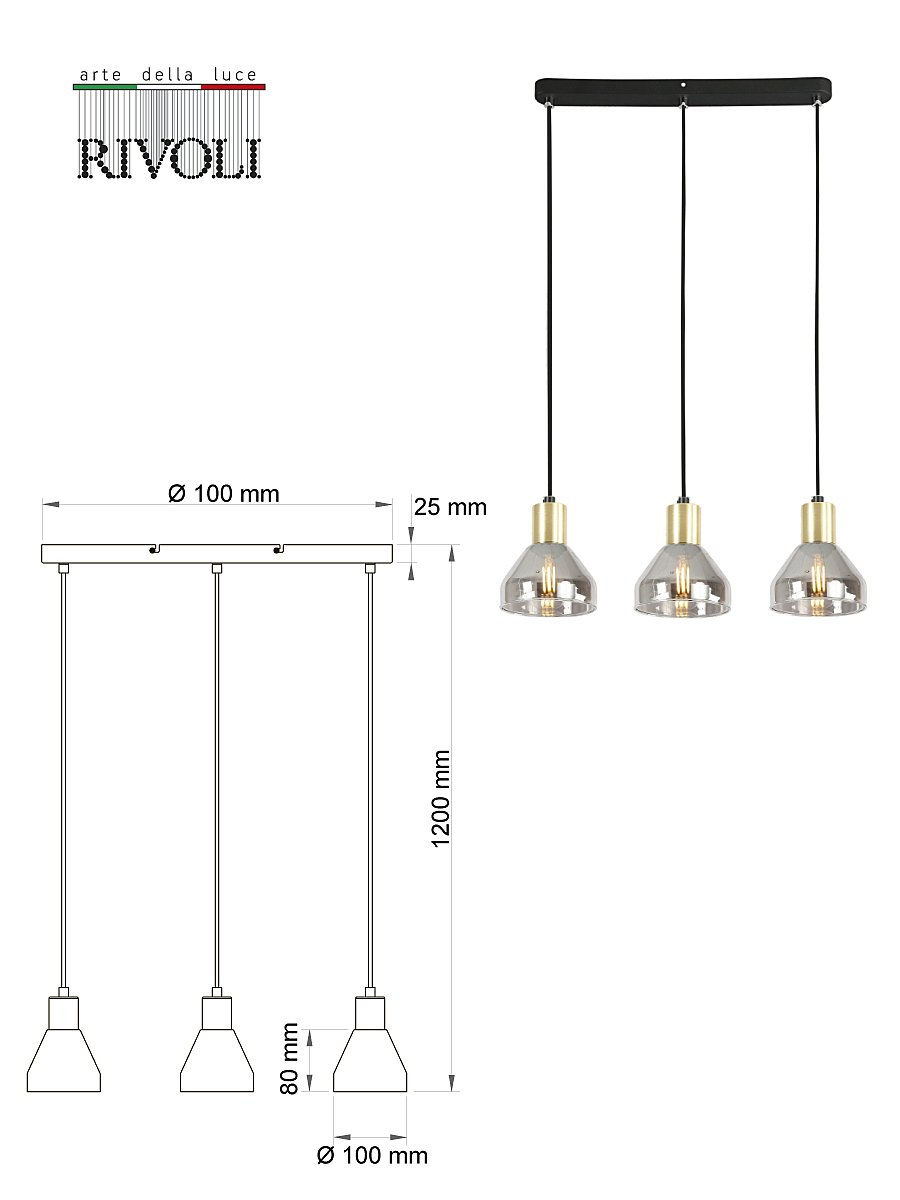 3118-303 Светильник подвесной Rivoli Kassandra 3118-303
