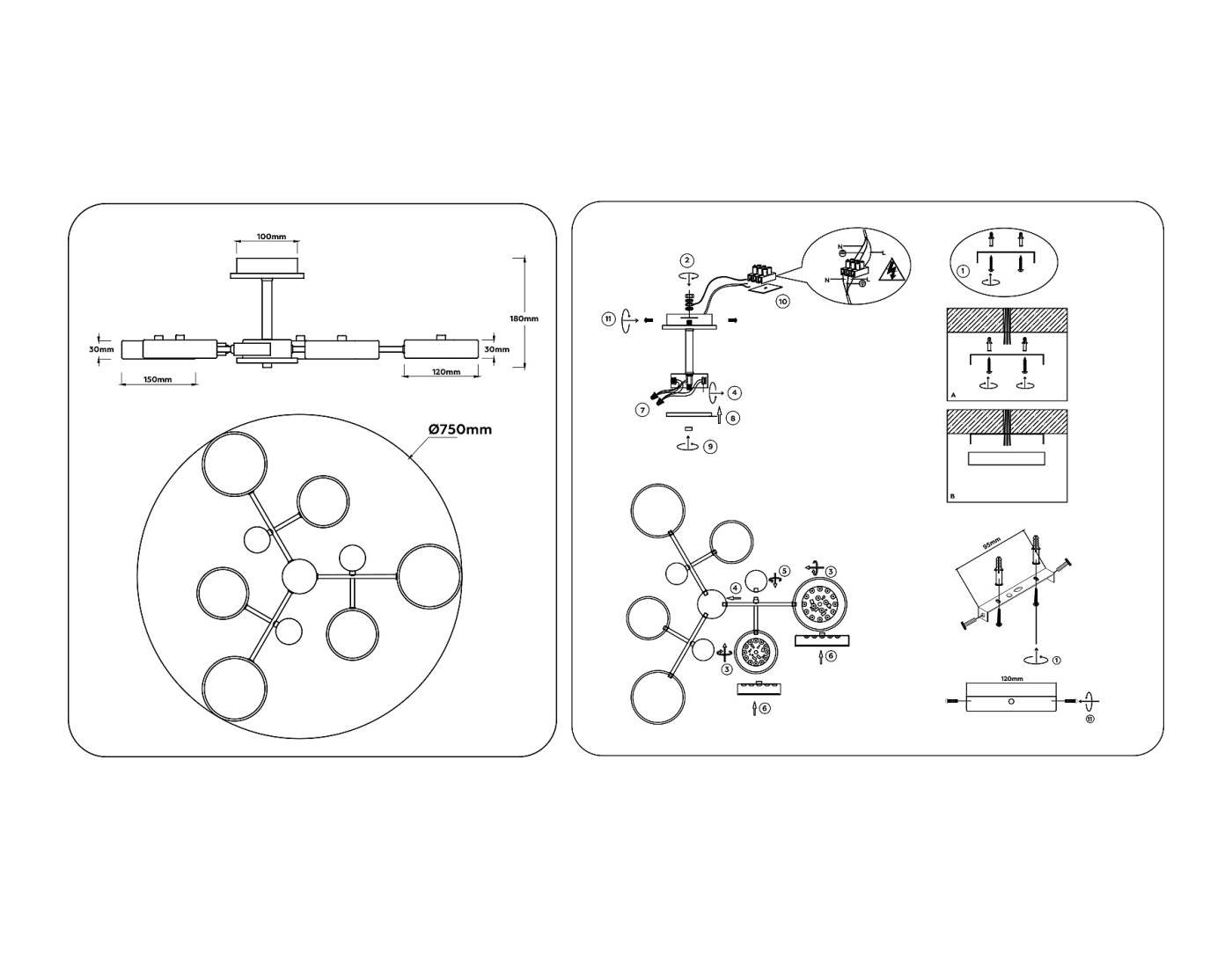 Потолочная люстра Ambrella LineTech FL4861
