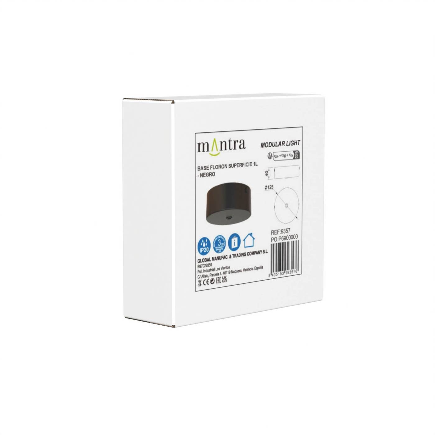 9357 Основание потолочное 1L MODULAR LIGHT FLORONES