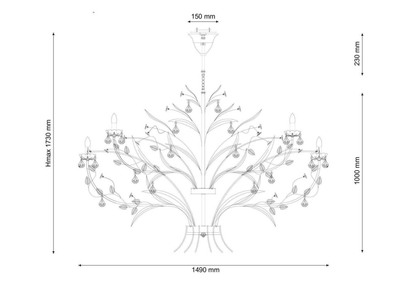 Fiori di rose 1770.24 Люстра многоярусная Fiori di rose Fiori di rose 1770.24 Lucia Tucci