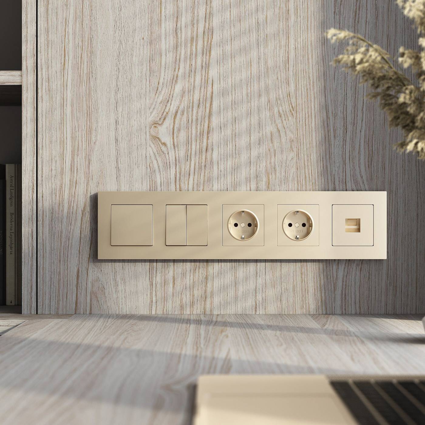 Рамка Werkel W0052911/ Рамка на 5 постов Slab (шампань софт)