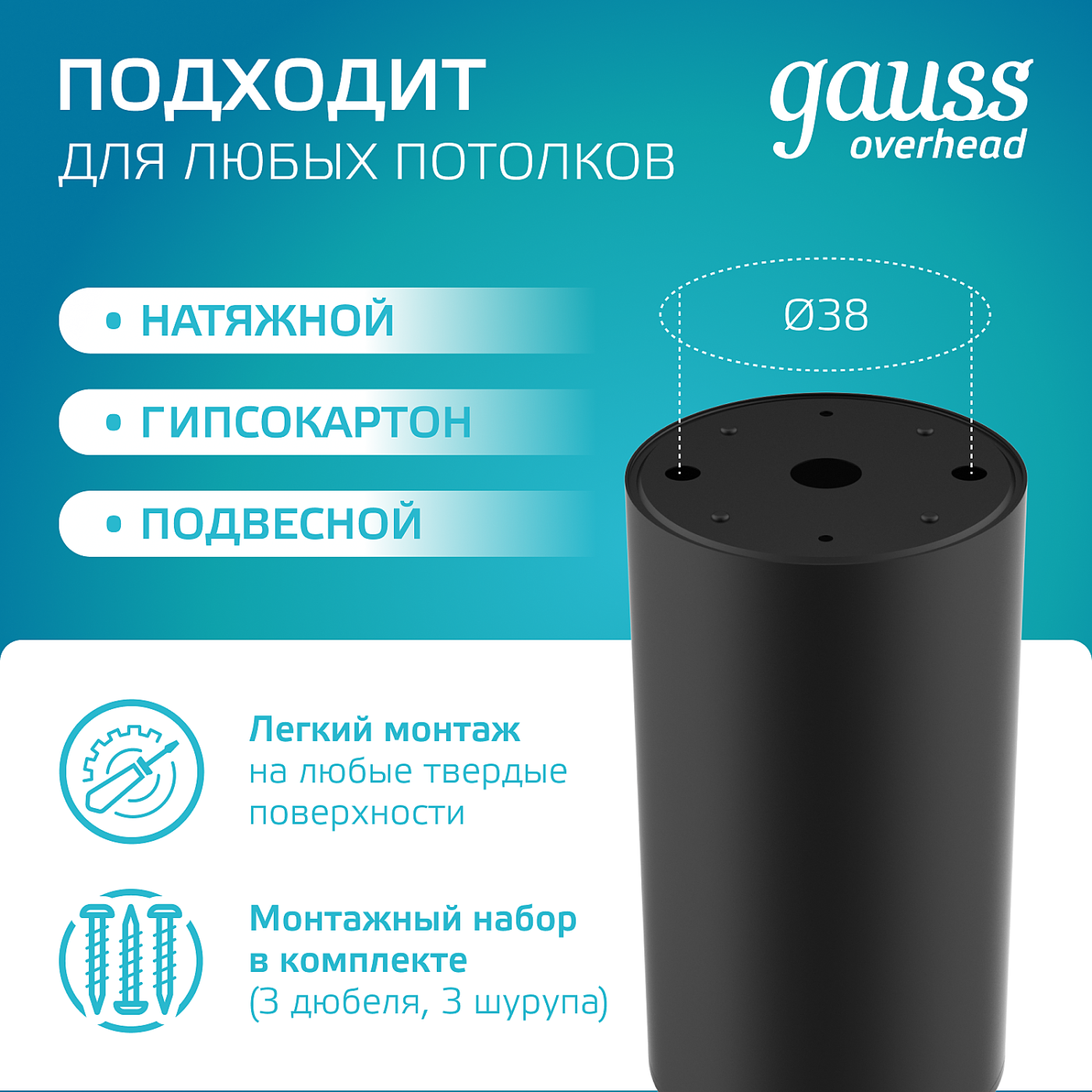 Накладной светильник Gauss HD063