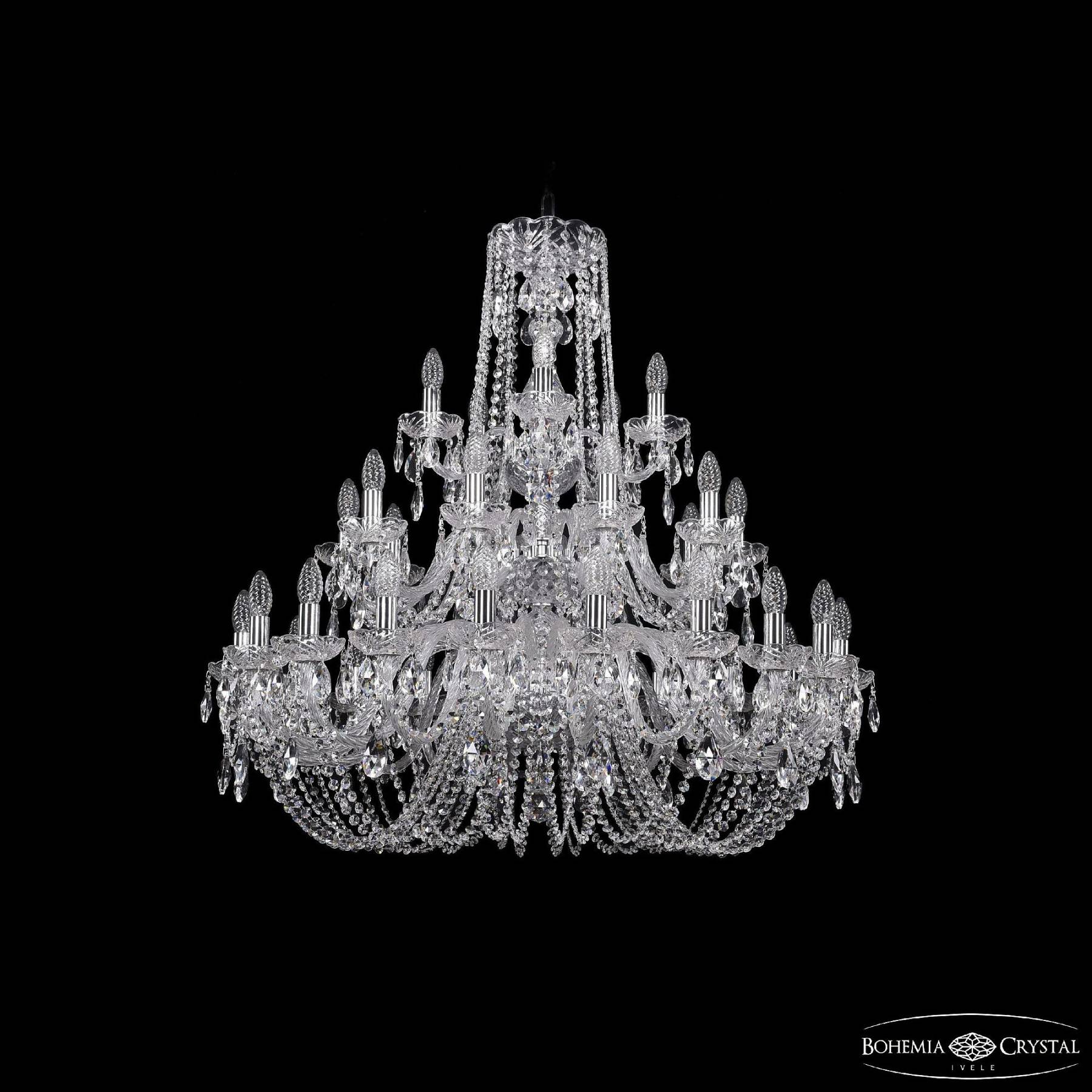 1402/20+10+5/360/3d Ni Подвесная хрустальная люстра 1402 Bohemia 1402/20+10+5/360/3d Ni