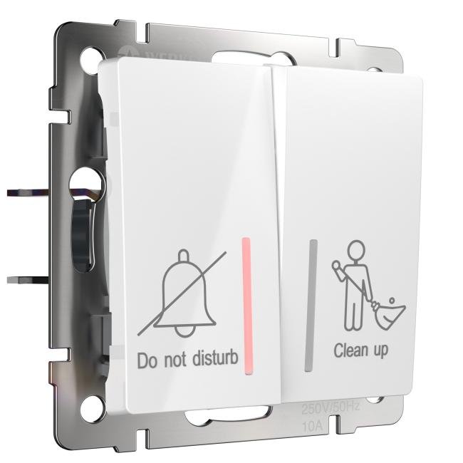 W1120801/ Выключатель двухклавишный для отелей (белый) Выключатель Werkel W1120801/ Выключатель двухклавишный для отелей (белый)