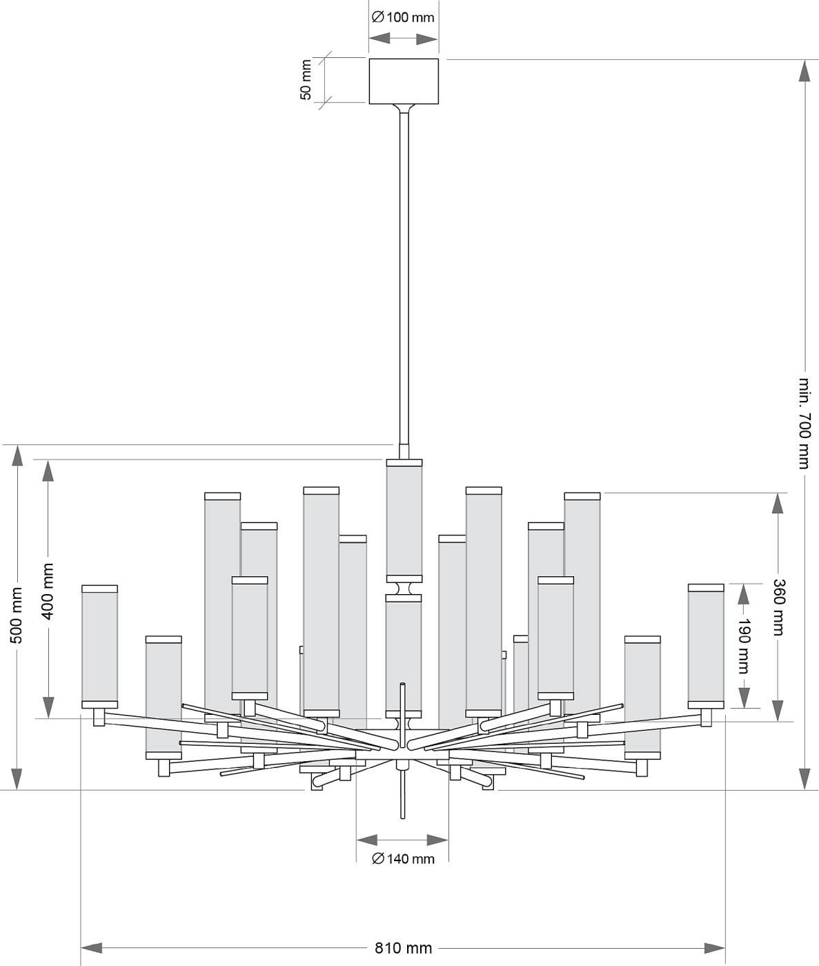 Люстра на штанге Kutek Saletto SAL-PL-16(ZM)