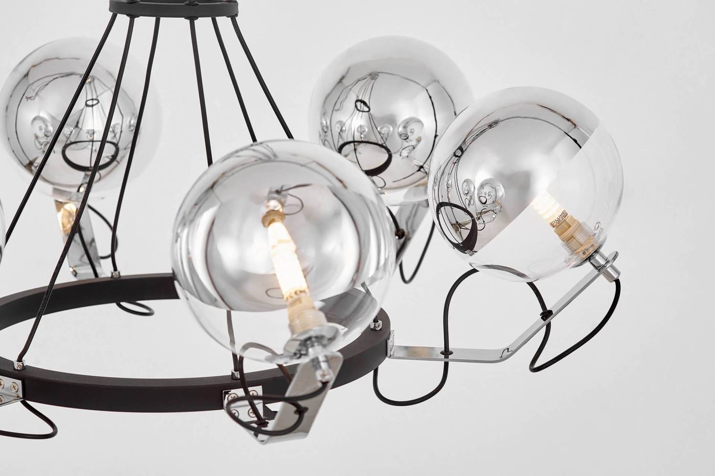 LDP 9110-6 BK+CHR Подвесная люстра Lumina Deco Marseo LDP 9110-6 BK+CHR