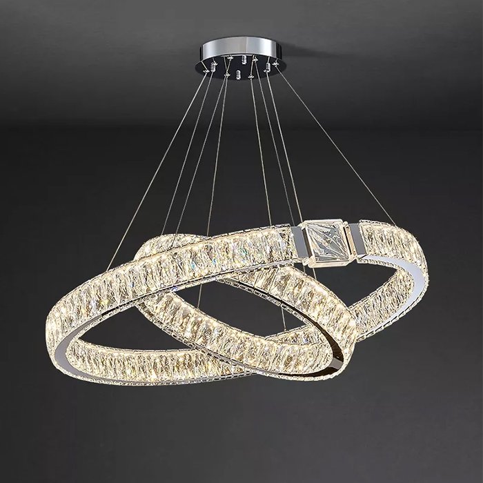 Подвесная люстра Delight Collection D8010 D8010P/2R/D800+600 silver