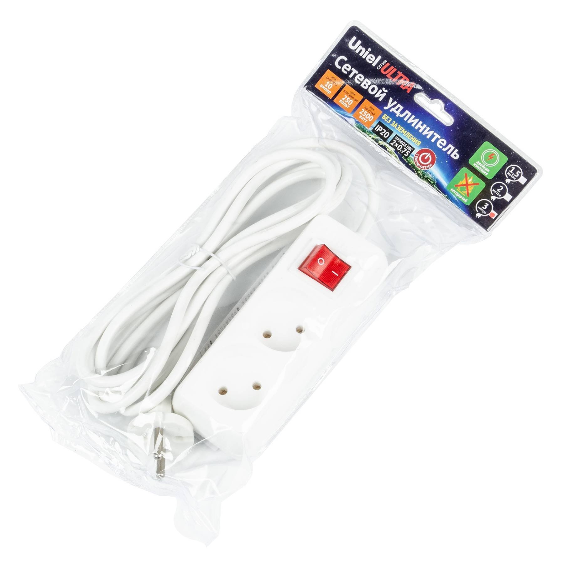 S-CU2-3B WHITE Удлинитель Uniel Ultra S-CU2-3B WHITE