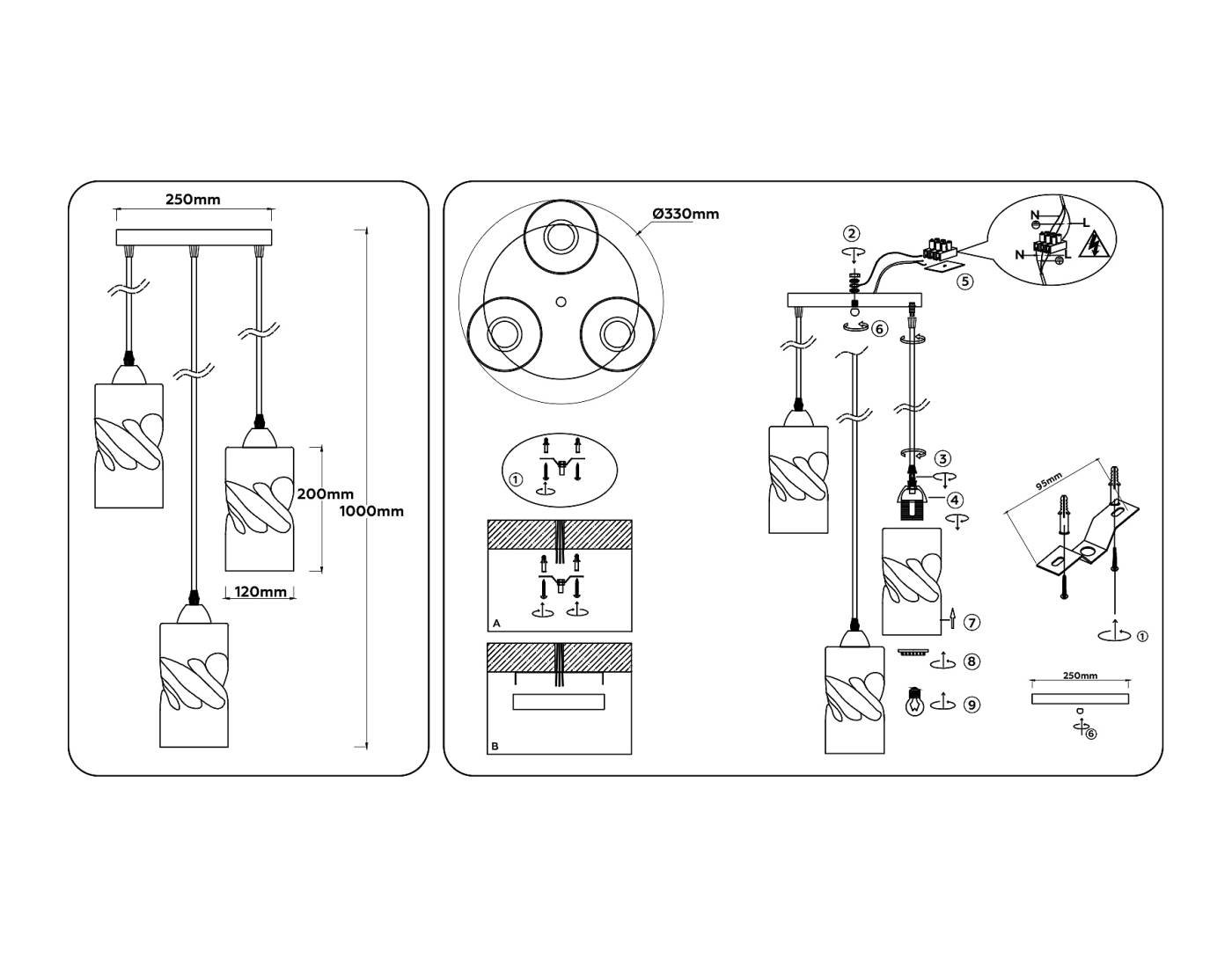 Светильник подвесной Ambrella Loft TR3412