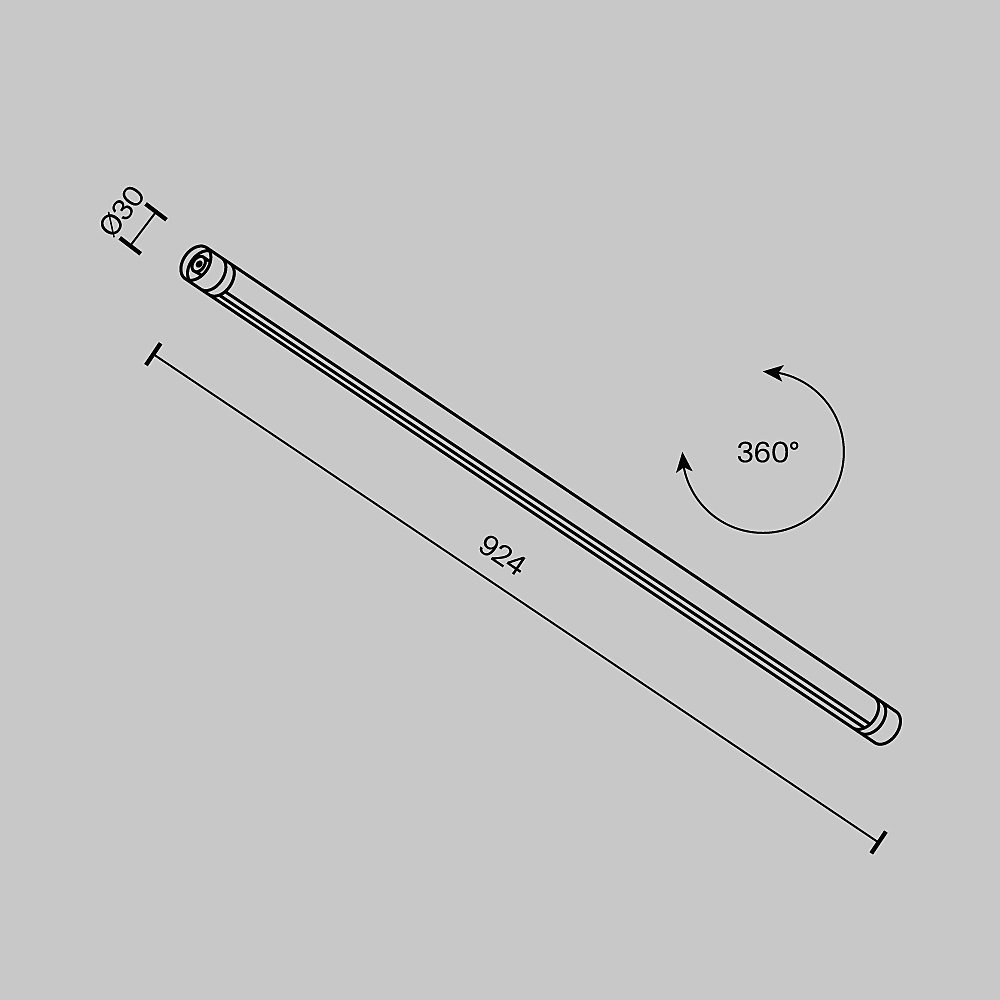 Шинопровод для системы Shelf 924 мм Maytoni Accessories for system Shelf CA012-TRX-900-B