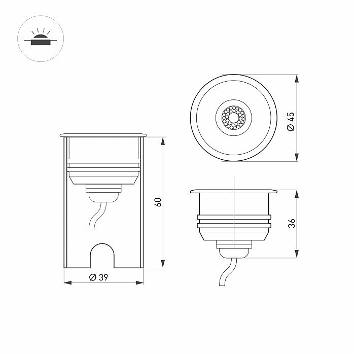 047698 Уличный встраиваемый Arlight Aqua 047698