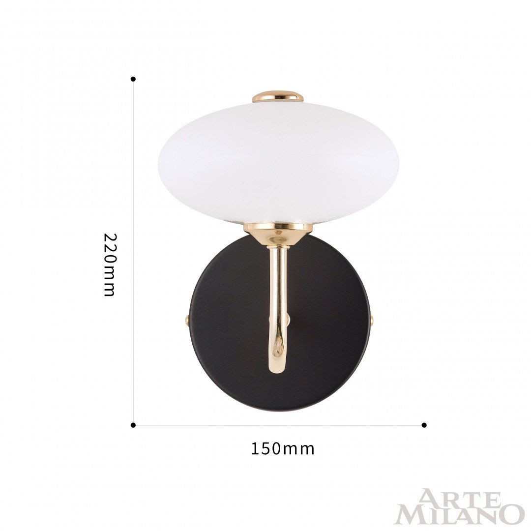 Настенное бра Arte Milano Neapol73908 273908/1B BK/GD