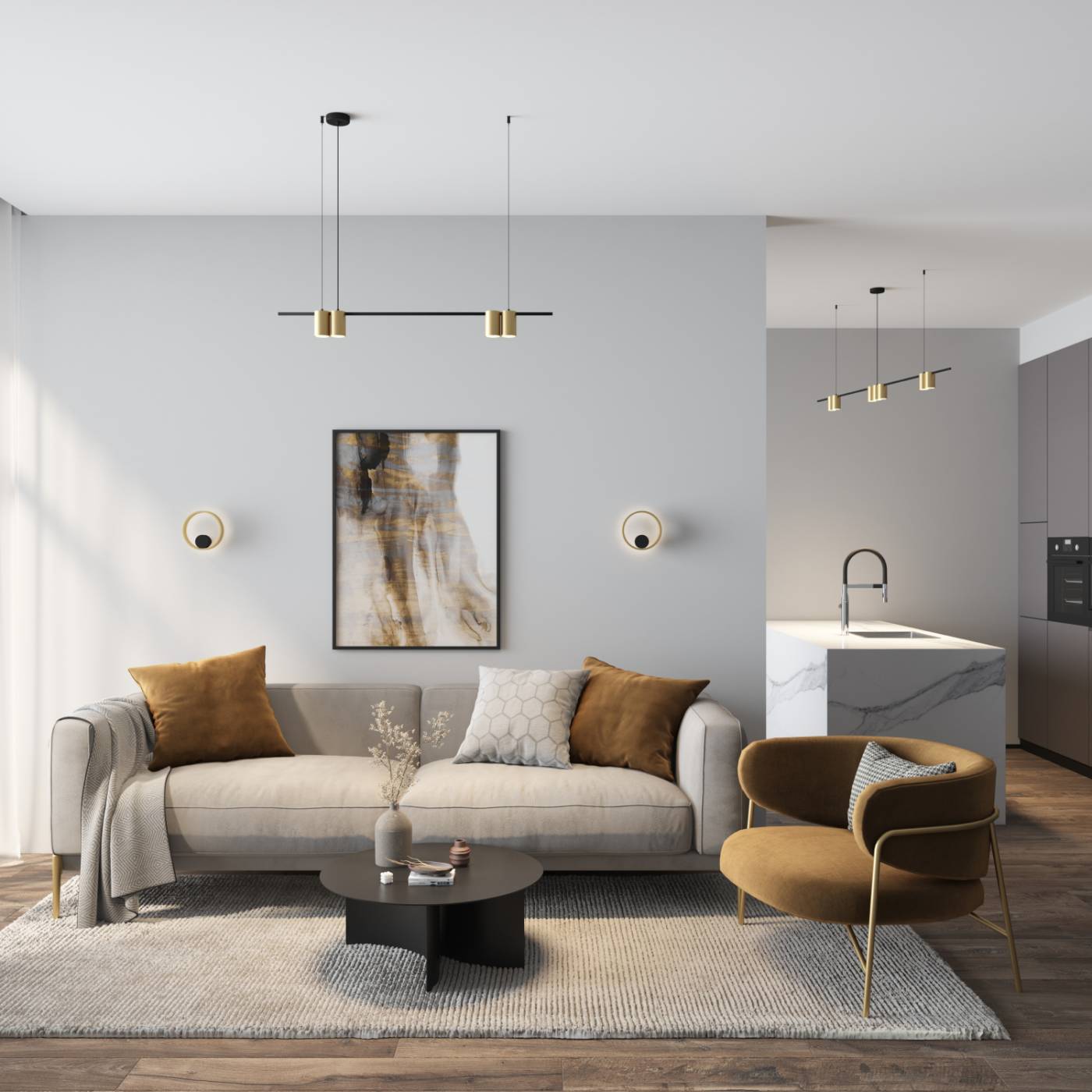 DK4061-BK+SG Светильник подвесной Denkirs Orbit DK4061-BK+SG