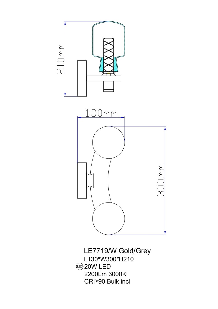 LE7719/2W Nickel Настенное бра LEON Marie LE7719/2W Nickel