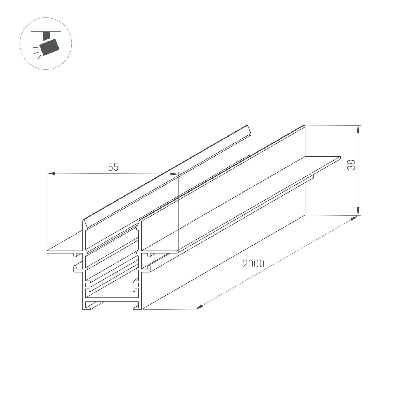 Шинопровод встраиваемый Arlight MAG-25 046285