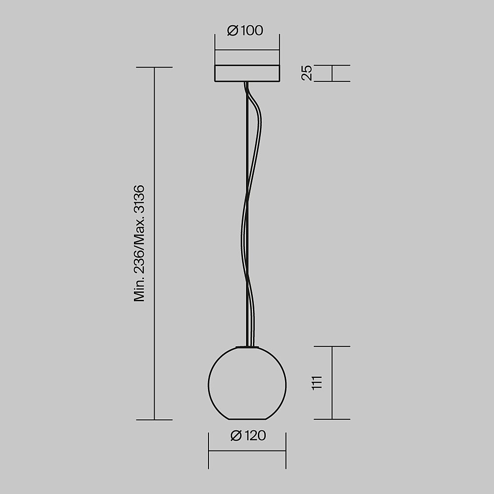 MOD461PL-01GR Светильник подвесной Maytoni Basic Texture MOD461PL-01GR
