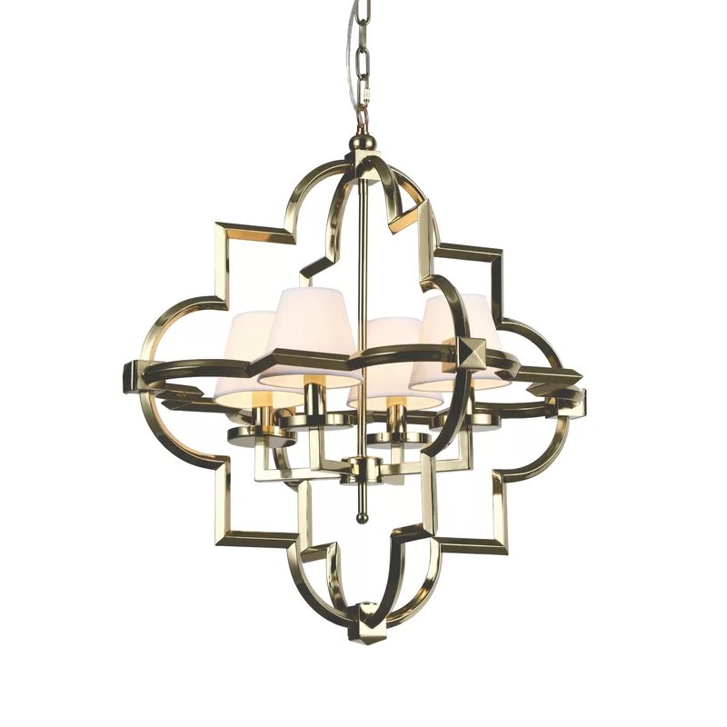 KM0728P-4M brass/white Подвесная люстра Delight Collection Mandeville KM0728P-4M brass/white