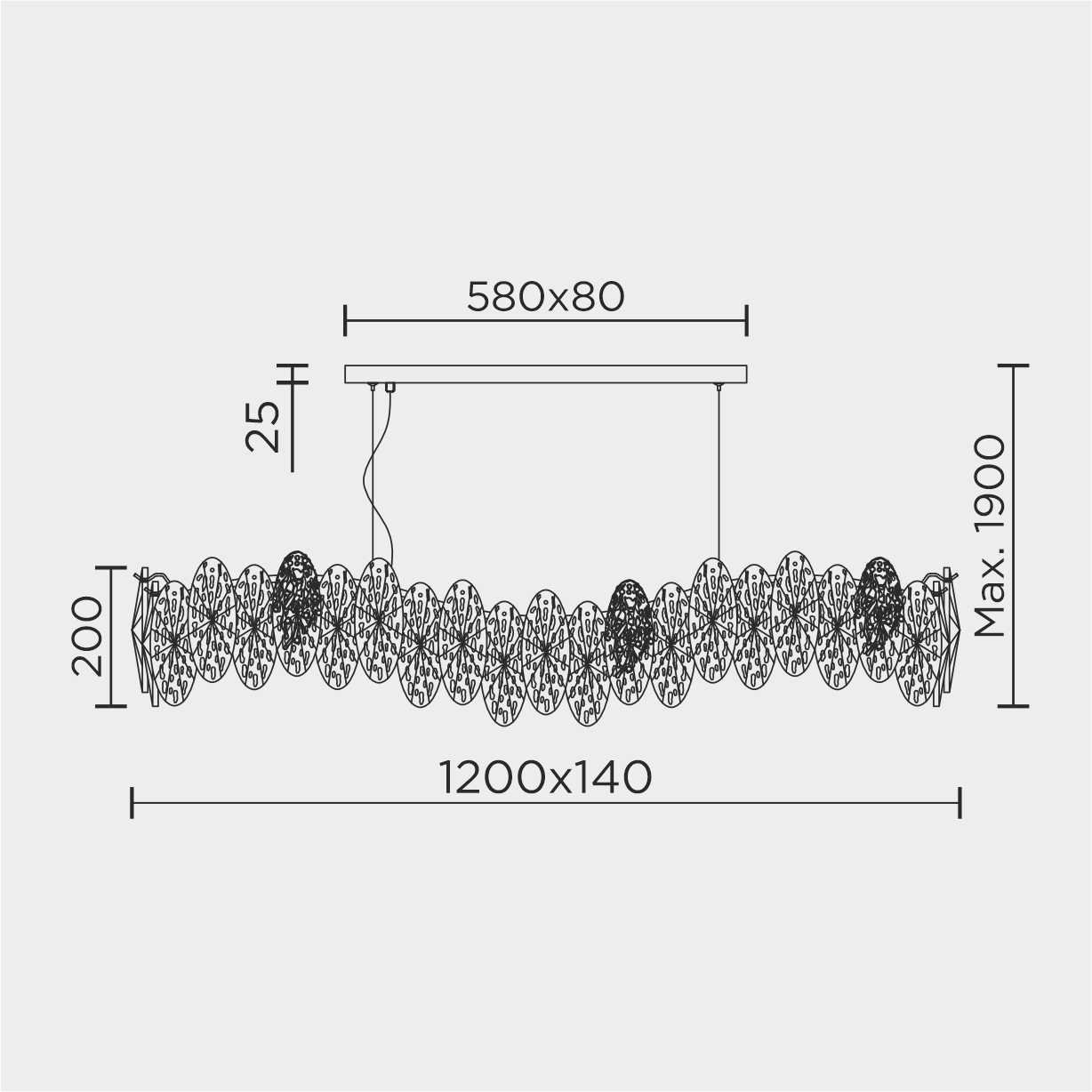 ML.9529.1200 GD Подвесная люстра ML Modelux ML.9529.1200 GD