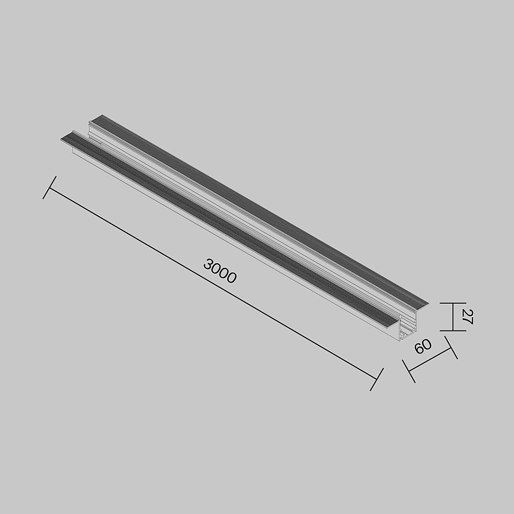 Профиль 3м Exility IP встраиваемый Maytoni Профиль для уличной трековой системы Exility IP O-TR002BF-P-B3M