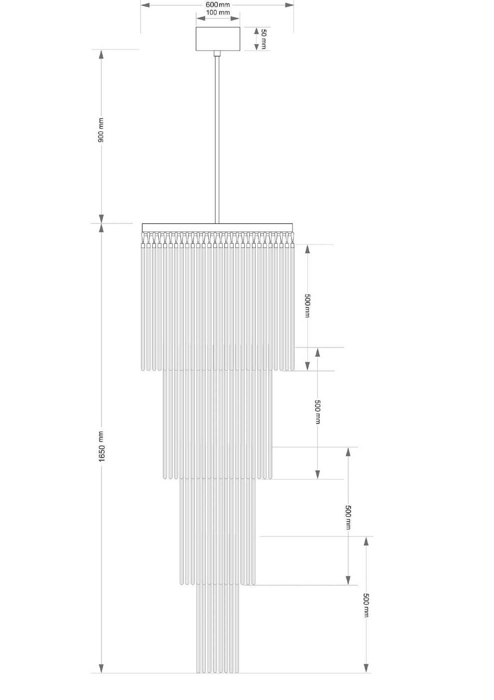 Люстра каскадная Kutek Filago FIL-ZW-13(P)600/500