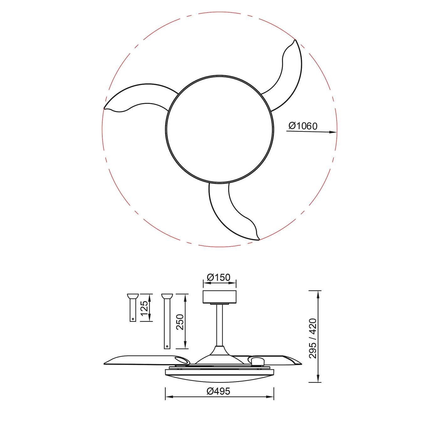 Люстра-вентилятор Mantra Slim Fan 9006