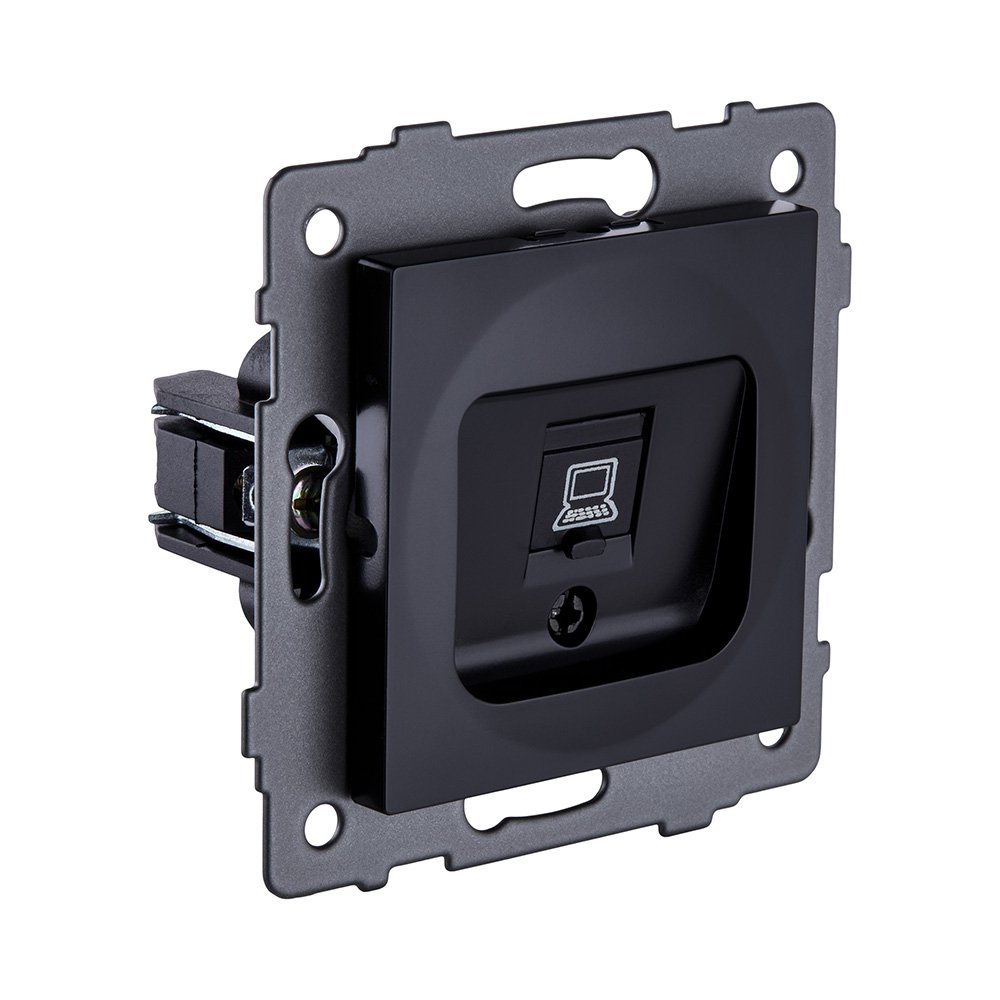 REA-016BK Розетка Ethernet RJ45 Cat.5, черный Kollinger REA-016BK для Aspekt, Eleganz, Reflex