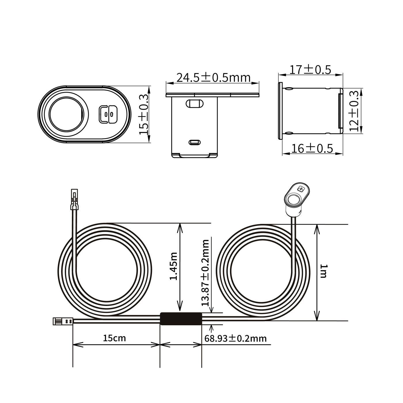 00-00045487 Датчик сенсорный открытие-закрытие двери SR-Wind-Doo, SWG Standard 00-00045487