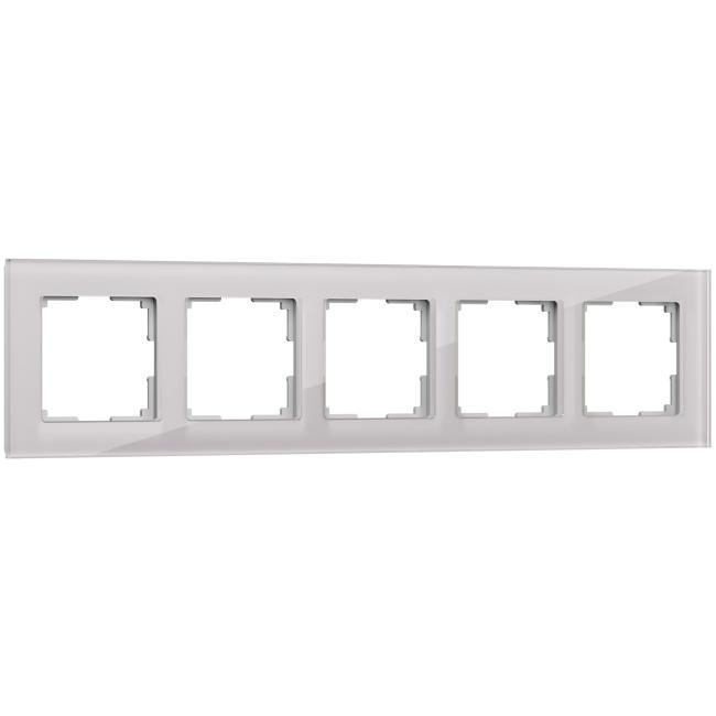 Рамка Werkel W0051117/ Рамка на 5 постов Favorit (дымчатый,стекло)