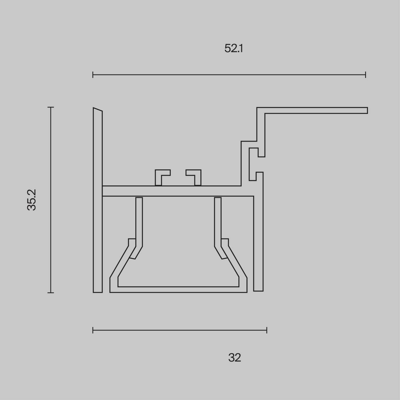 Профиль Maytoni Алюминиевый профиль ALM012S-2M