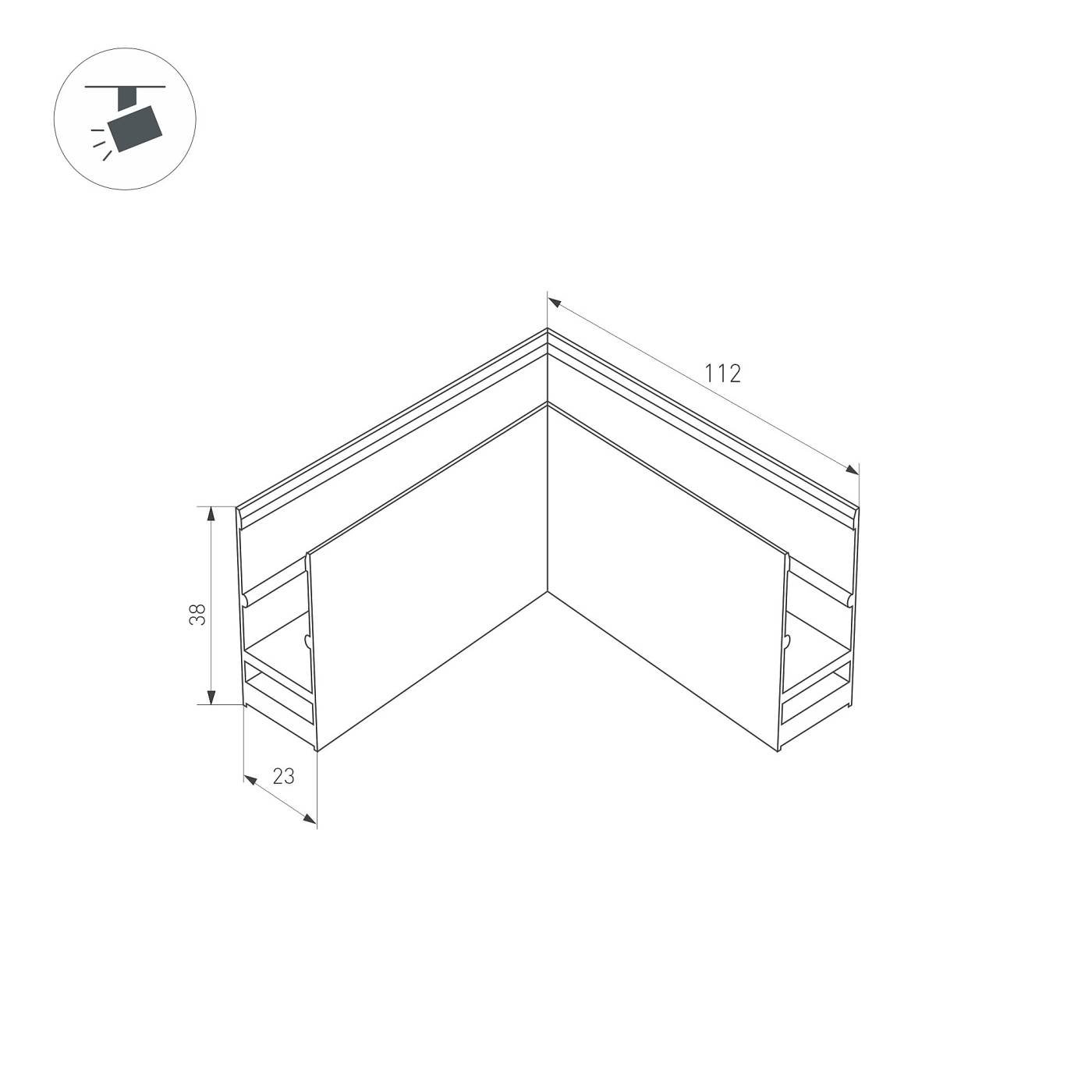 033247 Угловой прямой коннектор для трека MAG-TRACK Arlight Mag-25 033247