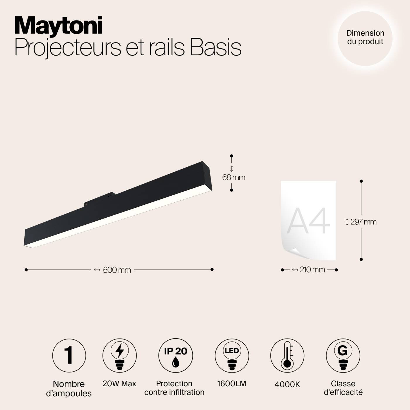 TR012-2-20W4K-B Трековый светильник Maytoni Basis S35 TR012-2-20W4K-B