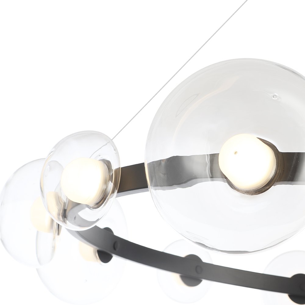 Подвесная люстра Crystal Lux Bosque BOSQUE SP12 BLACK/TRANSPARENT