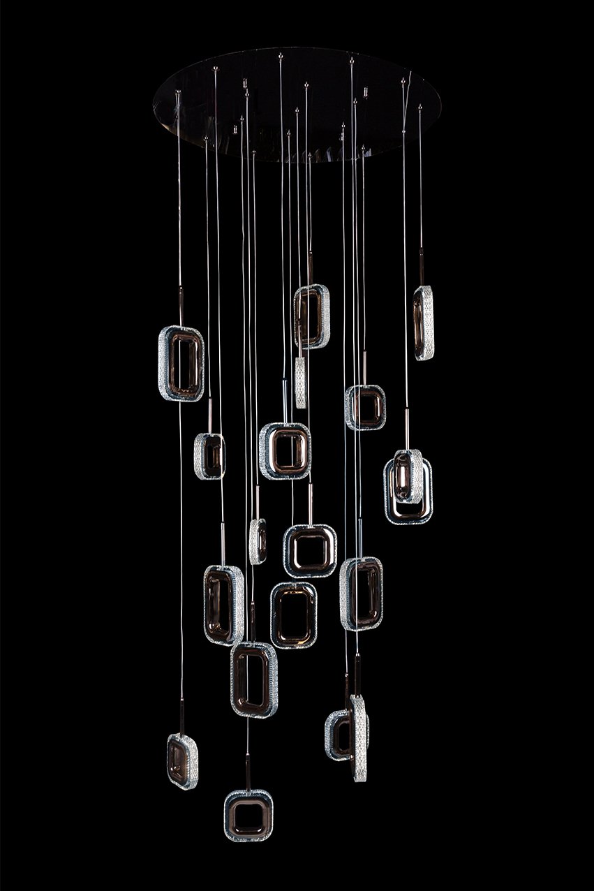 LE7701/19 Black Chrome Люстра каскадная LEON Theona LE7701/19 Black Chrome