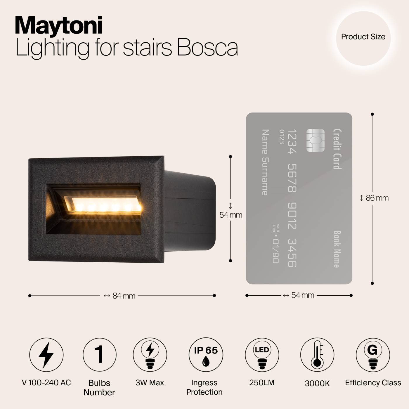 Подсветка для ступеней Maytoni Bosca O045SL-L3B3K