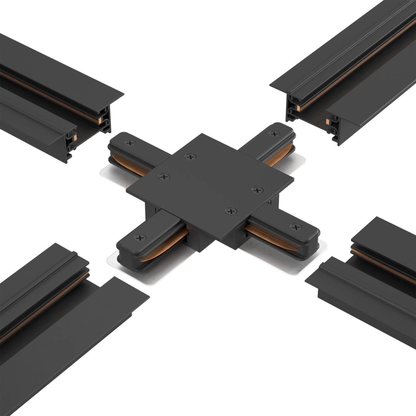 Соединитель X-образный (однофазный) для встраиваемого шинопровода Crystal Lux Clt 0.2211 CLT 0.2211 04 BL