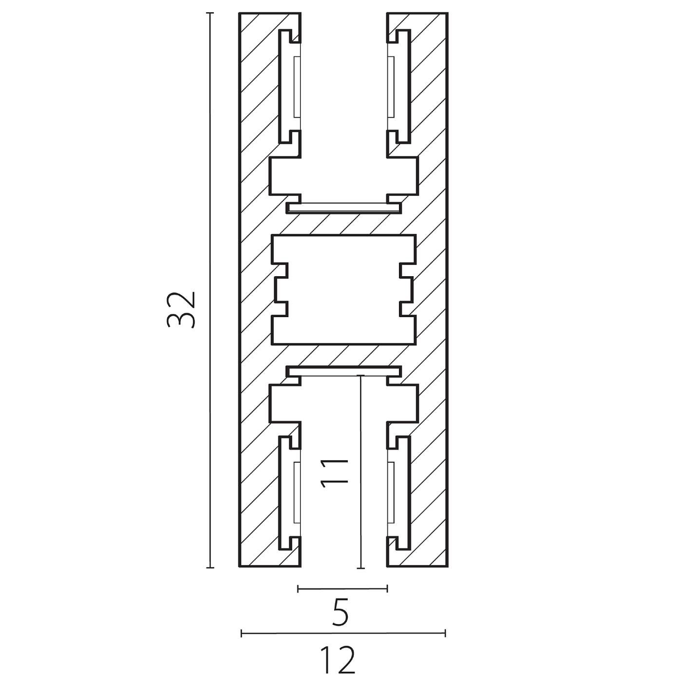506517 Шинопровод вверх-вниз тип Е 1м Lightstar Linea 506517