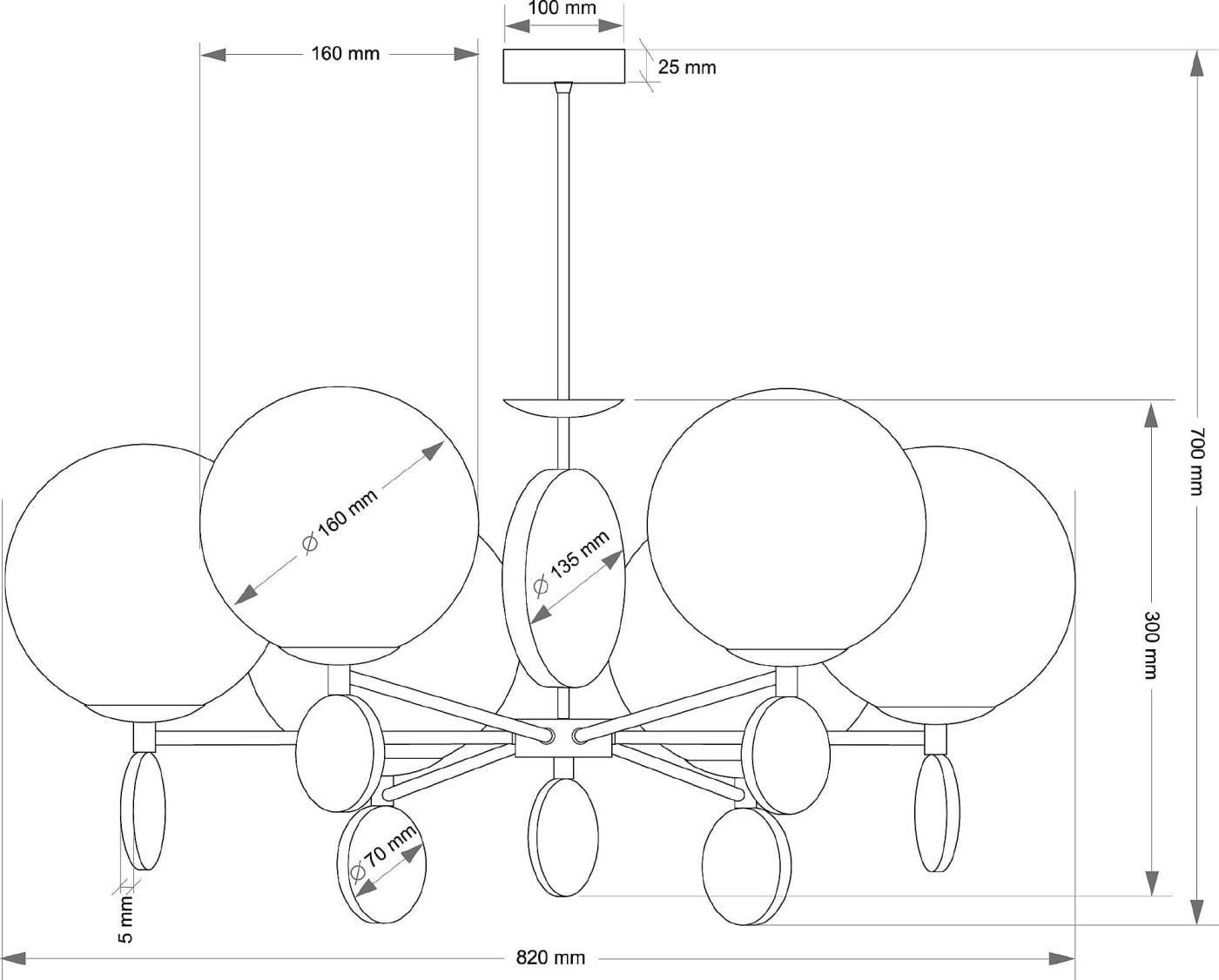 Люстра на штанге Kutek Dimaro DIM-ZW-6(P)