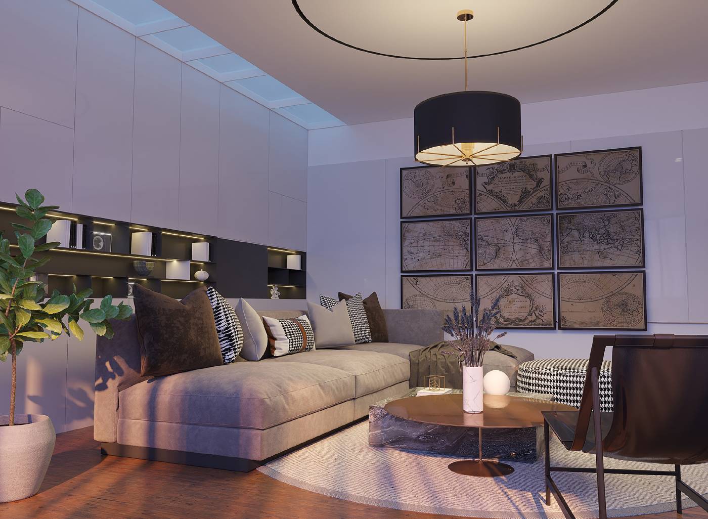 Люстра на штанге Kutek Nemi NEM-ZWD-5(N)